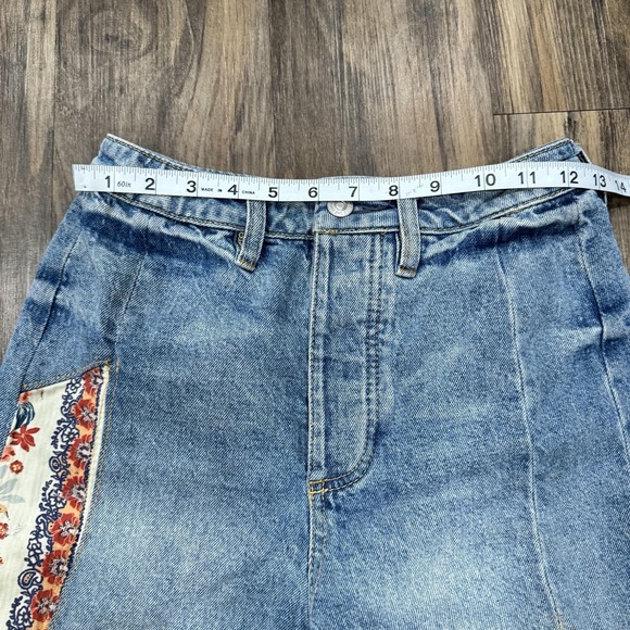 Free People We The Free Cortez Pieced Jeans Women's 25 Multi Patchwork Flare - Picture 10 of 16